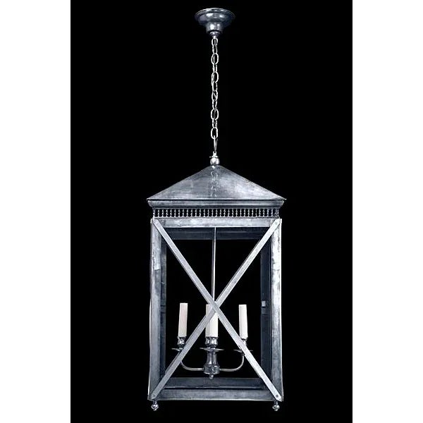 Contemporary Carta Lantern in Nickel Finish For Sale - Image 3 of 3