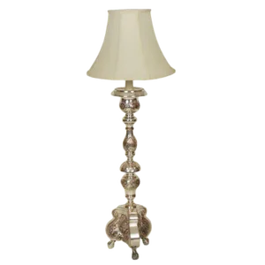 Silver on Copper Altar Stick Lamp
