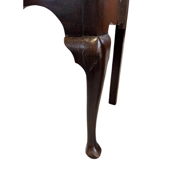 19th Century English Queen Anne Oak Console Table For Sale - Image 4 of 10