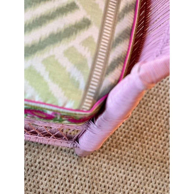 Pair of Pink Wicker Chairs Palm Beach Style For Sale - Image 11 of 14