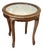 1990s French Carved Wood and Marble Top Round Side Table For Sale