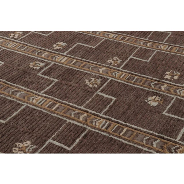 Textile Rug & Kilim’s Oversized Scandinavian Style Rug in Earthy Brown Hues For Sale - Image 7 of 10