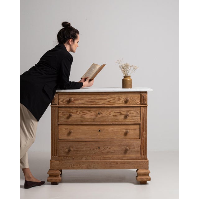 19th Century Provincial Chest Of Drawers With Marble Top For Sale - Image 17 of 18