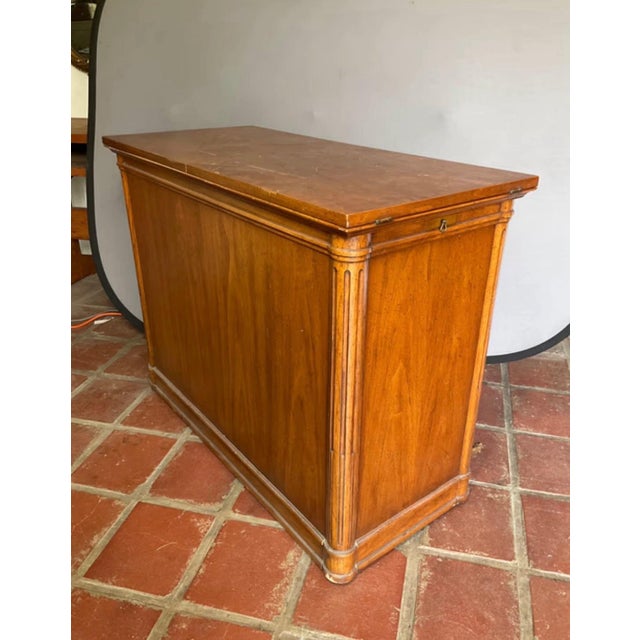 Mid 20th Century Wooden Flip-Top Extendable Buffet Table For Sale - Image 9 of 12