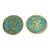 1950s Pepe Mendoza Bronze and Enamel Asian Inspired Door Pulls - a Pair For Sale