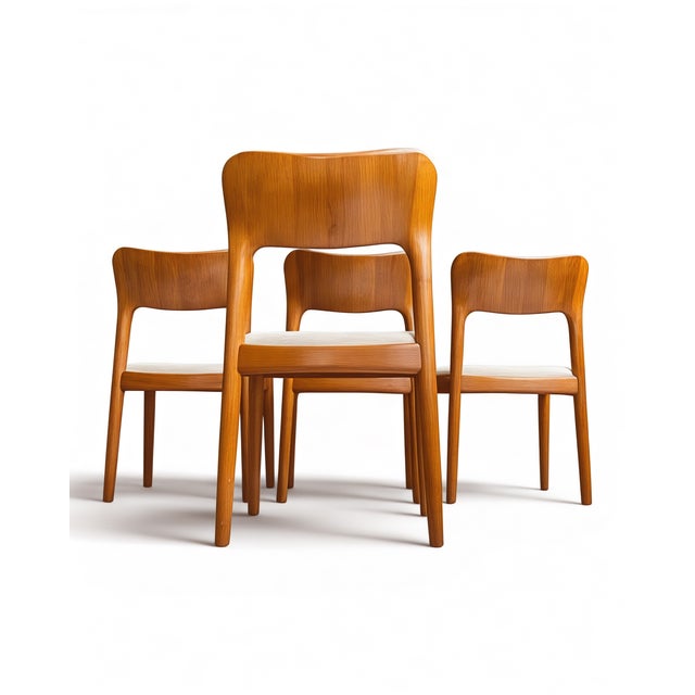 Danish Modern Dining Chairs in Teak by Niels Koefoed for Koefoeds Hornslet Møbelfabrik A/S, Denmark, 1970s, Set of 4 For Sale - Image 6 of 18