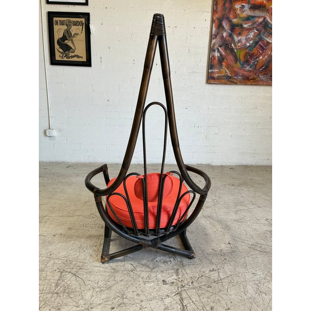 Moroccan Vintage Bamboo Lounge Chair by Henry Olko for Willow and Reed For Sale - Image 3 of 6