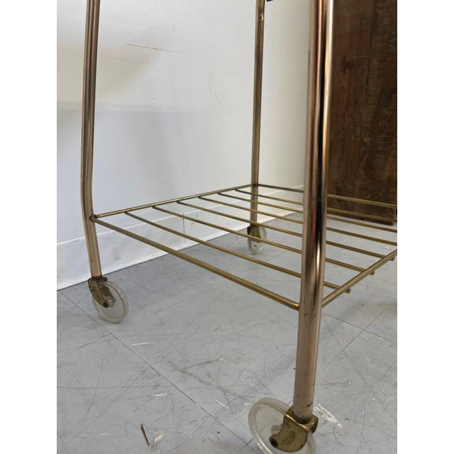 Gold 1970s Vintage Gold Colored Cart on Wheels For Sale - Image 8 of 8