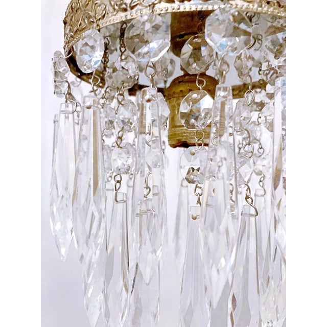 1950s Italian Brass Upside Down Layered Cake Chandelier For Sale In New York - Image 6 of 7