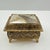Gold Vintage Japanese Chokin Jewelry Box, Peacock Trinket Box, Gilded Metal Keepsake Box, Made in Japan, Gold Tone Vanity Decor For Sale - Image 8 of 12