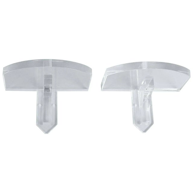 Plastic Lucite Wall Brackets - A Pair For Sale - Image 7 of 7
