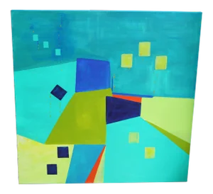 Abstract Painting Geometric “Orange Excitment” by Jennifer Hopkins-Wilcox