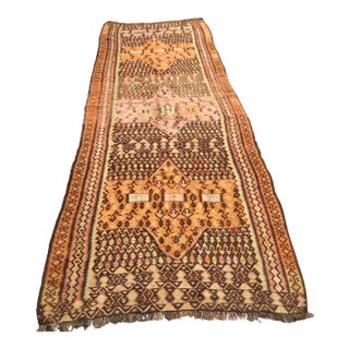 Authentic Rustic Handmade Kilim Runner - 50" X 133" For Sale