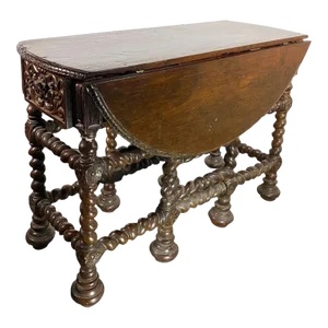 Indo-Portuguese Teak Gate-Leg Table
