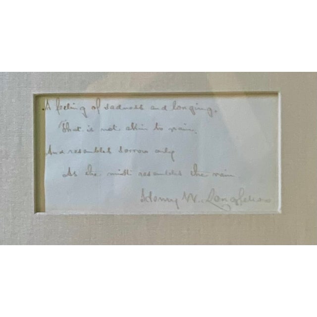 1970s Henry Wadsworth Longfellow Original Framed Sonnet For Sale - Image 5 of 10