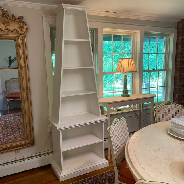 Wood Irwin and Lane White Obelisk Bookcase Etagere For Sale - Image 7 of 7