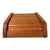 1980s Rich Oak Wood Tambour Door Sectioned Organizer Box For Sale