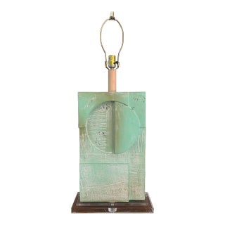 1980s Brutalist Acrylic and Plaster Table Lamp by Casual Lamps For Sale