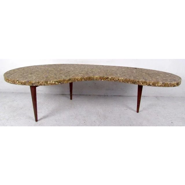 Mid-Century Modern Italian Modern Kidney Shaped Coffee Table For Sale - Image 3 of 9