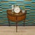 1970s Vintage Demi-Lune Console Table with Mini Chest of Drawers and Slatted Roll-Up Doors, 1970s For Sale - Image 5 of 15
