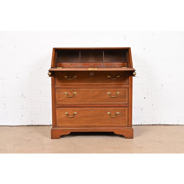 Kittinger Inlaid Mahogany Slant Front Secretary Desk From the