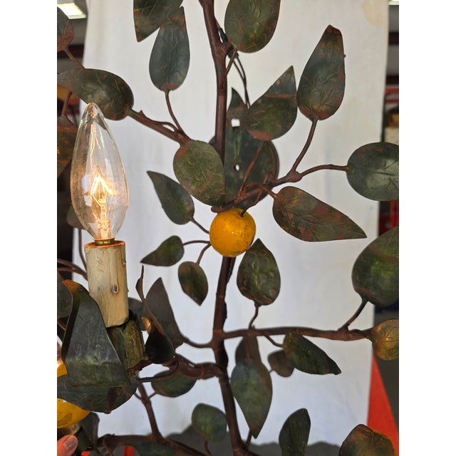 Green Vintage Italian Tole Citrus Wall Sconce For Sale - Image 8 of 15