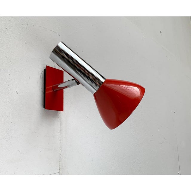 Black Mid-Century Modern German Space Age Wall Lamp from Hustadt Leuchten, 1960s For Sale - Image 8 of 18