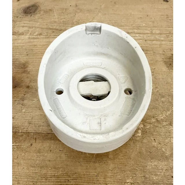 Vintage White Porcelain Wall Light, 1970s For Sale - Image 9 of 11