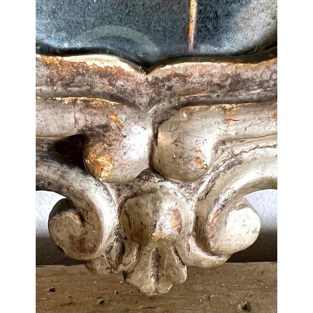 Pair of Italian Scrolled Silver Leaf Baroque Style Mirrors For Sale - Image 11 of 12