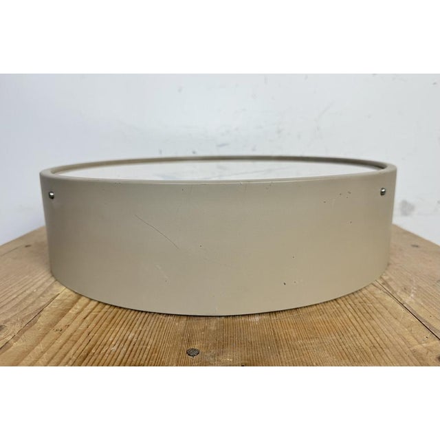 Large Brown Industrial Factory Wall Clock from Pragotron, 1960s For Sale - Image 9 of 17