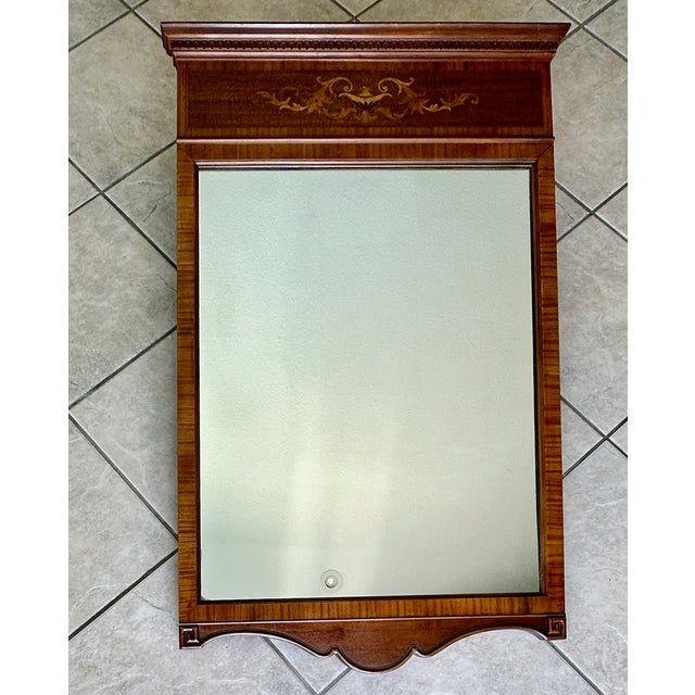 Rectangle Federal or Empire-Style Satinwood Marquetry Wall Mirror For Sale - Image 16 of 16