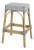 Robias 30 in. Seat Height Rectangular Rattan Backless Bar Stool, White/Navy Stripe/ Natural Rattan Frame For Sale