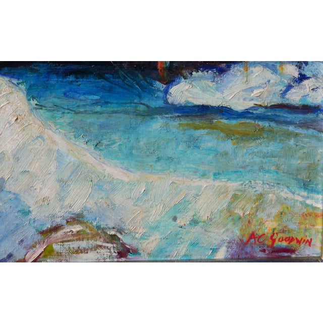 Arthur Goodwin B.1864 Vintage Winter Snow Scene Oil Painting For Sale In San Diego - Image 6 of 6