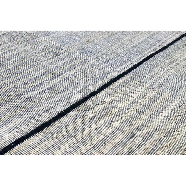 Afghan Hand-Knotted Grey Wool Kilim, 2010s For Sale - Image 4 of 5