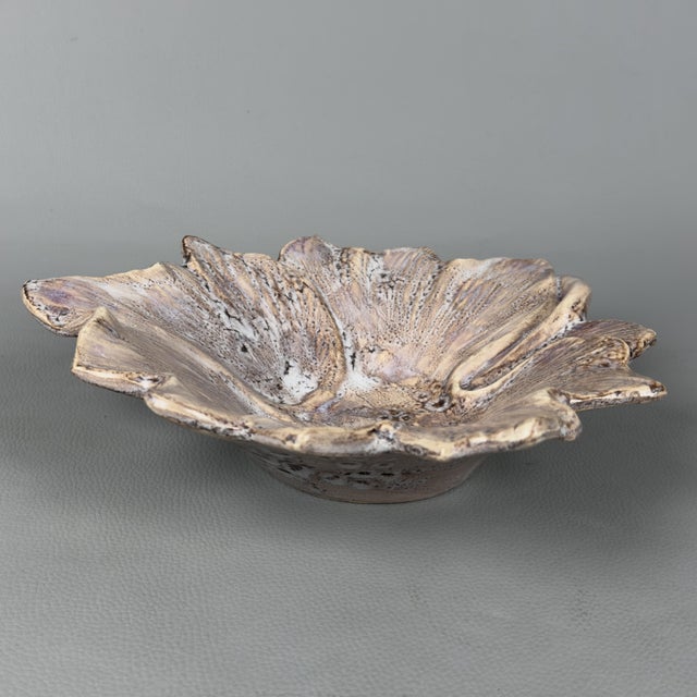 Vintage Ceramic Leaf Centerpiece Pocket Emptier from Vallauris Bonaudi For Sale - Image 6 of 12