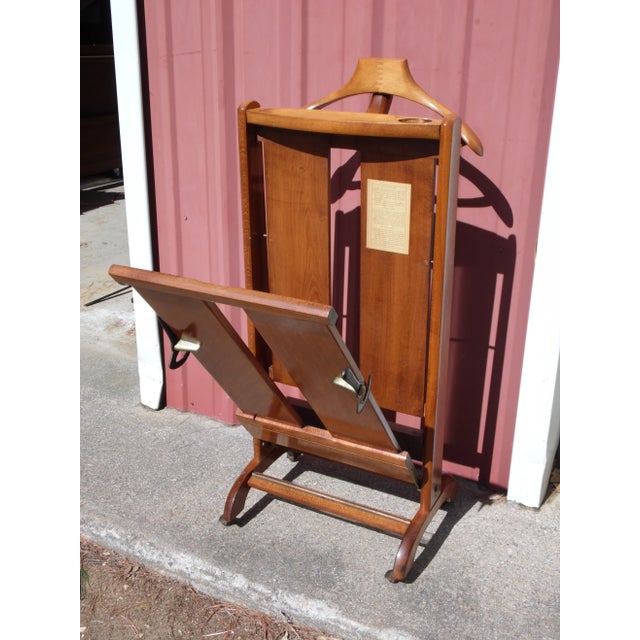 Vintage Mid Century Italian Fratelli Reguitti Gentlemen's Valet Trouser Press For Sale In Boston - Image 6 of 13