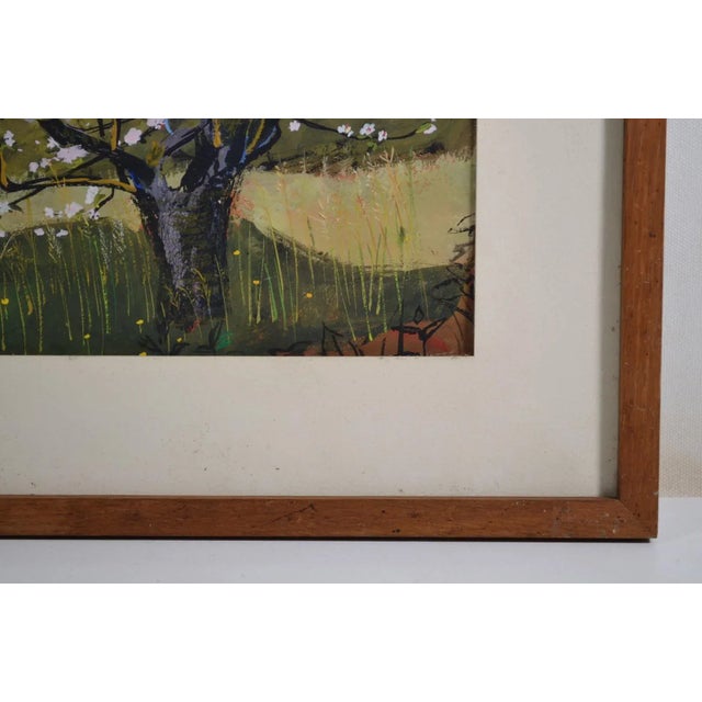 Contemporary French School of the 20th Century “Yerres in Spring” Painting on Paper For Sale - Image 3 of 12