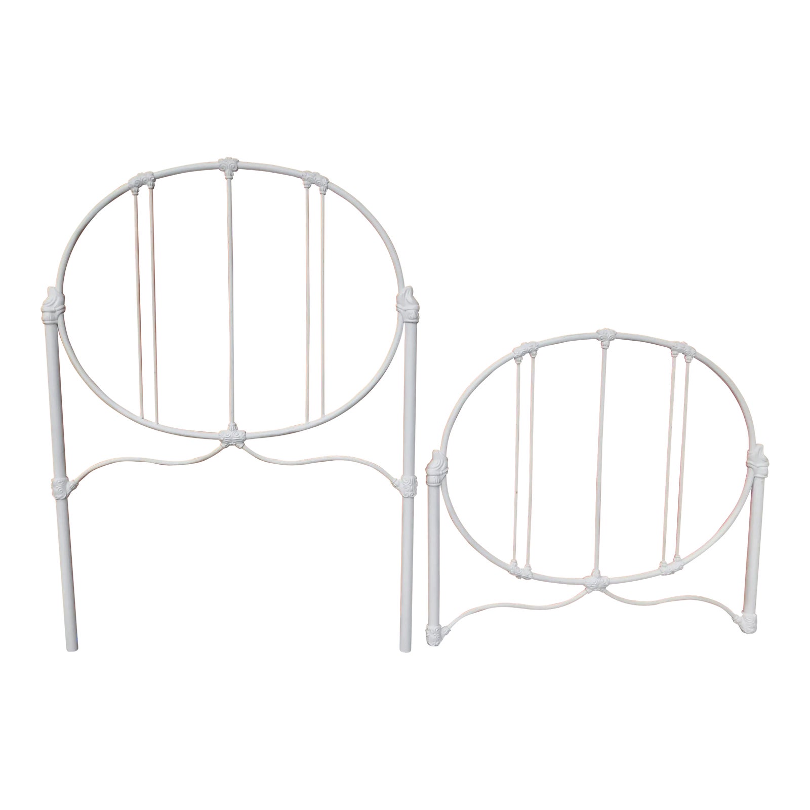 Antique Twin Size White Iron Bed Headboard & Footboard Chairish