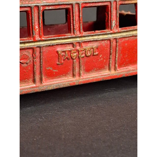 Antique Arcade Cast Iron Fageol Safety Bus 8" Red Vintage Toy Car Vehicle 1920s For Sale - Image 13 of 18