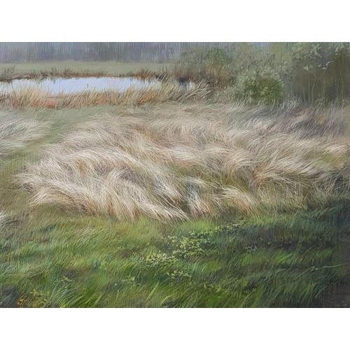 Author: Maija Muizniece, Deer trail, oil on canvas, size: 70 x 90 cm, year of 2023.