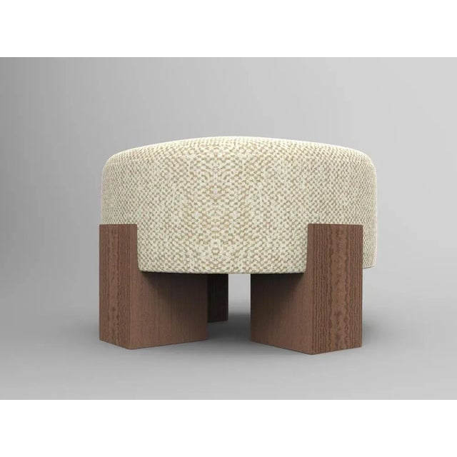 Not Yet Made - Made To Order Cassette Pouf in Outside Spugna Beige Fabric and Smoked Oak by Alter Ego for Collector For Sale - Image 5 of 5
