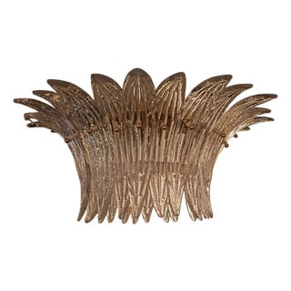Clear Murano Glass Palmette Ceiling Light from Barovier & Toso For Sale