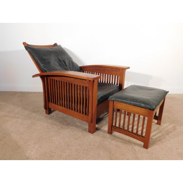 KIMBALL Antique Style Mission Prairie Arts & Crafts Oak MORRIS Chair & Ottoman This KIMBALL Antique Style Mission Prairie...
