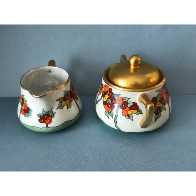 Vintage 1930s Arts & Crafts Hand-Painted Signed "Alpha Walker-Witt" Sugar Creamer Set- 2 Pieces For Sale In Tampa - Image 6 of 10