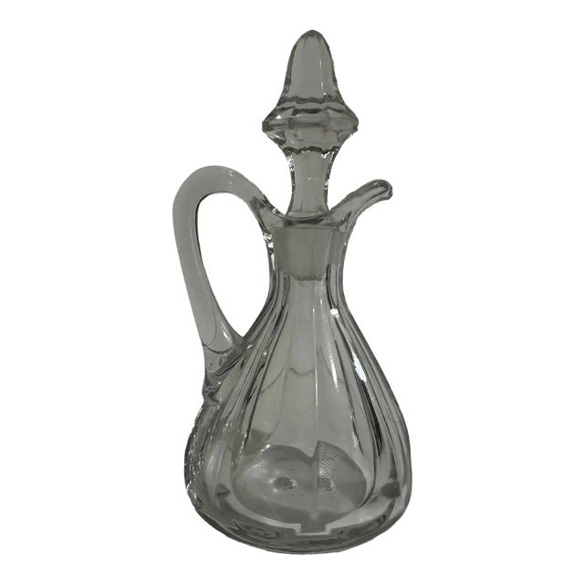Vintage 1900s Glass Cruet With Stopper For Sale