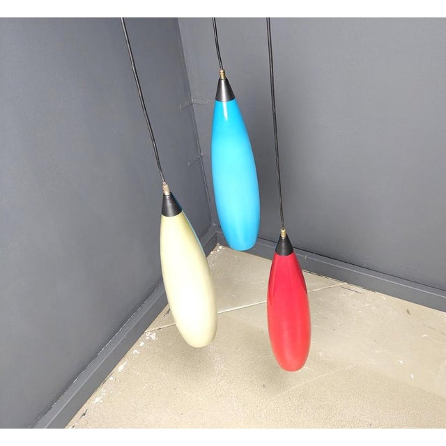 Vintage 3 Glass Pendant Lights from Vistosi, 1970s For Sale - Image 12 of 15