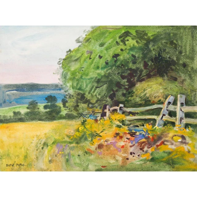 Paper Vintage 1922 New Jersey Landscape Watercolor Painting by Egbert Cadmus For Sale - Image 7 of 7