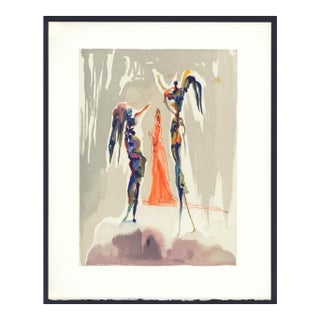 1963 Dalí Divine Comedy Engraving Paradis Chant 31 "Les Anges De L'Empyrean" (The Angels of the Empyrean) For Sale