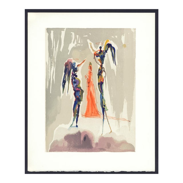 1963 Dalí Divine Comedy Engraving Paradis Chant 31 "Les Anges De L'Empyrean" (The Angels of the Empyrean) For Sale