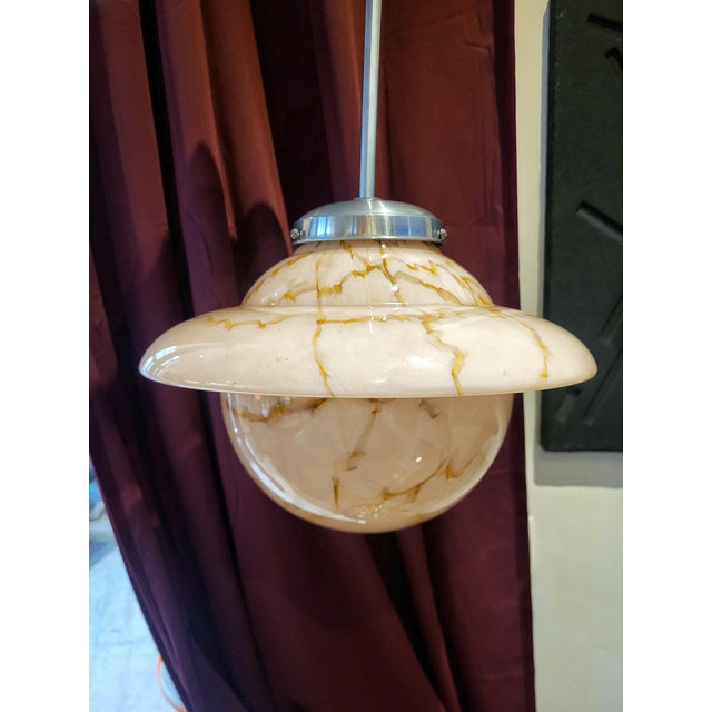 Pink Marbled Murano Pendant Light, 1970s For Sale - Image 3 of 5